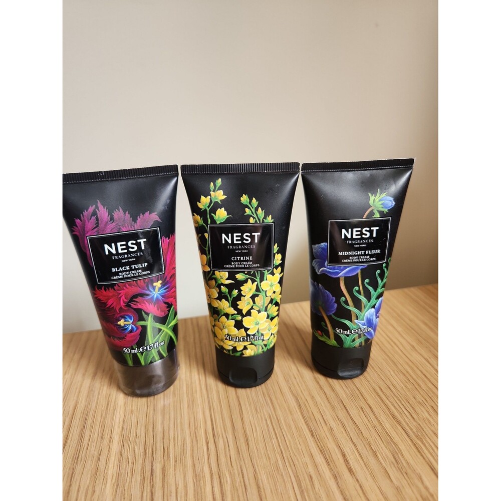 NEST Fragrances Set of 3 Body Creams Black Tulip, Citrine, Midnight Fleur New